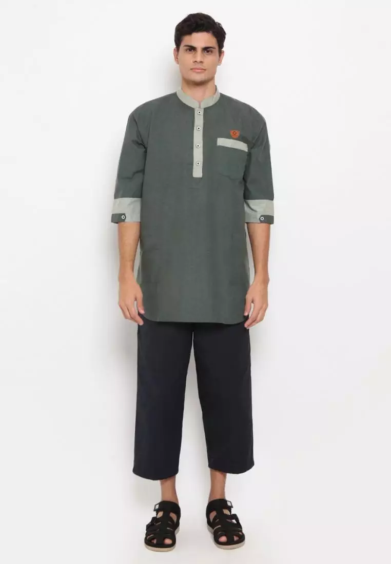 Zayidan Baju Koko Gamis Muslim Pria Nazeef - Hijau