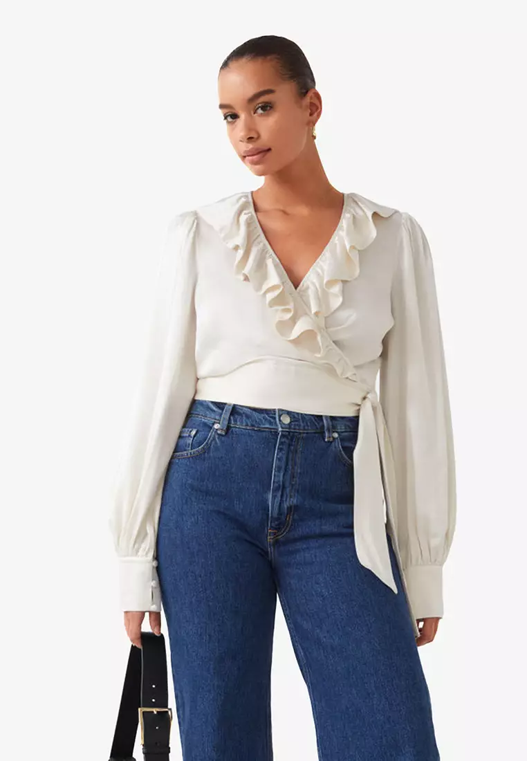 Ruffle wrap top store