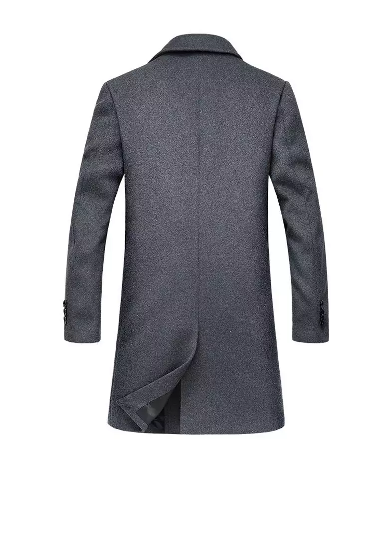 Mens grey long on sale jacket