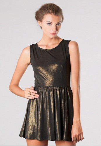 Sleeveless Glitter Mini Dress