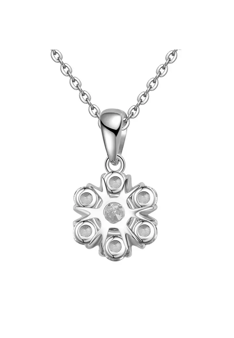 Berlian Moissanite Mon Fleur Pendant [GRA CERTIFICATE MOISSANITE DIAMOND] - Kalung 1.0 CT Moissanite Diamond 925 Silver CELESTA by Her Jewellery