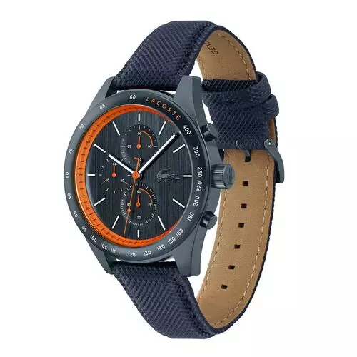 Lacoste Men's Apext Chronograph Blue Dial Leather Watch