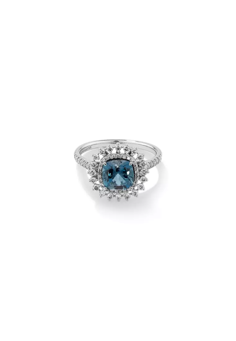 White gold ring hot sale with blue topaz