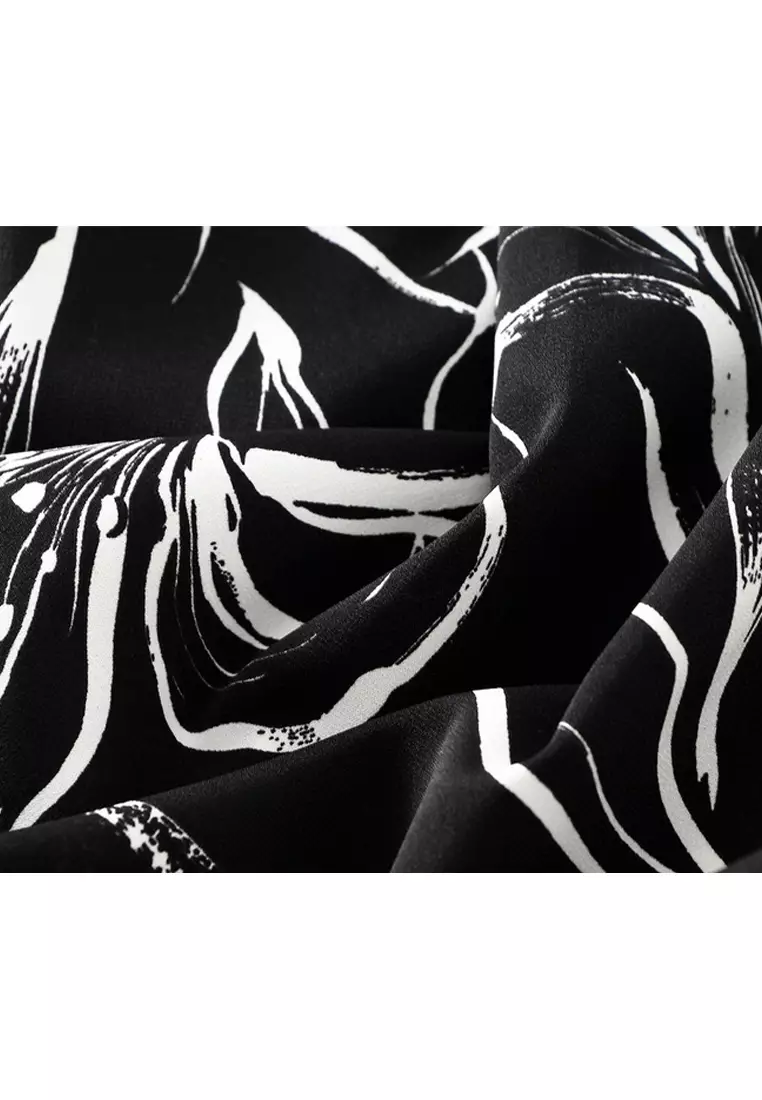 Buy Twenty Eight Shoes Ink Painting Lily A-Line Skirt AF6612