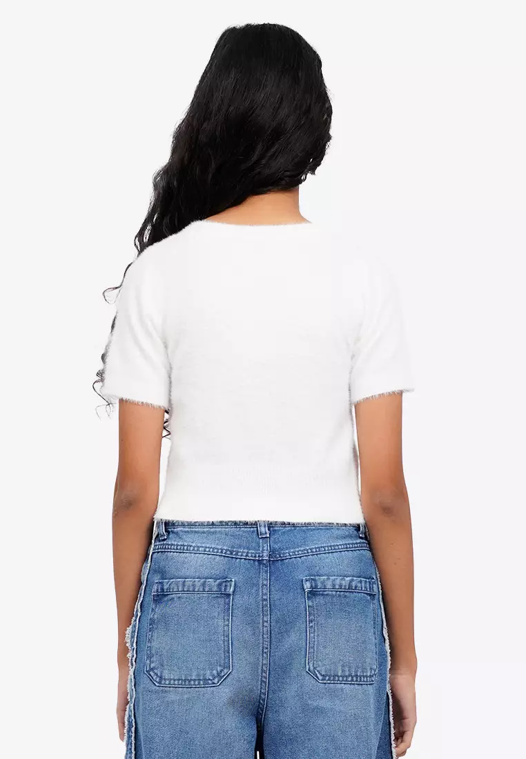 Fur Textured Crop Top