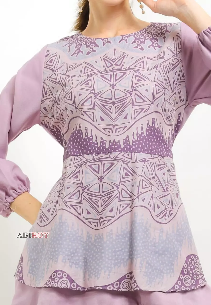 Blouse Bati Pungkas Ungu Premium Slimfit Elegant NLN