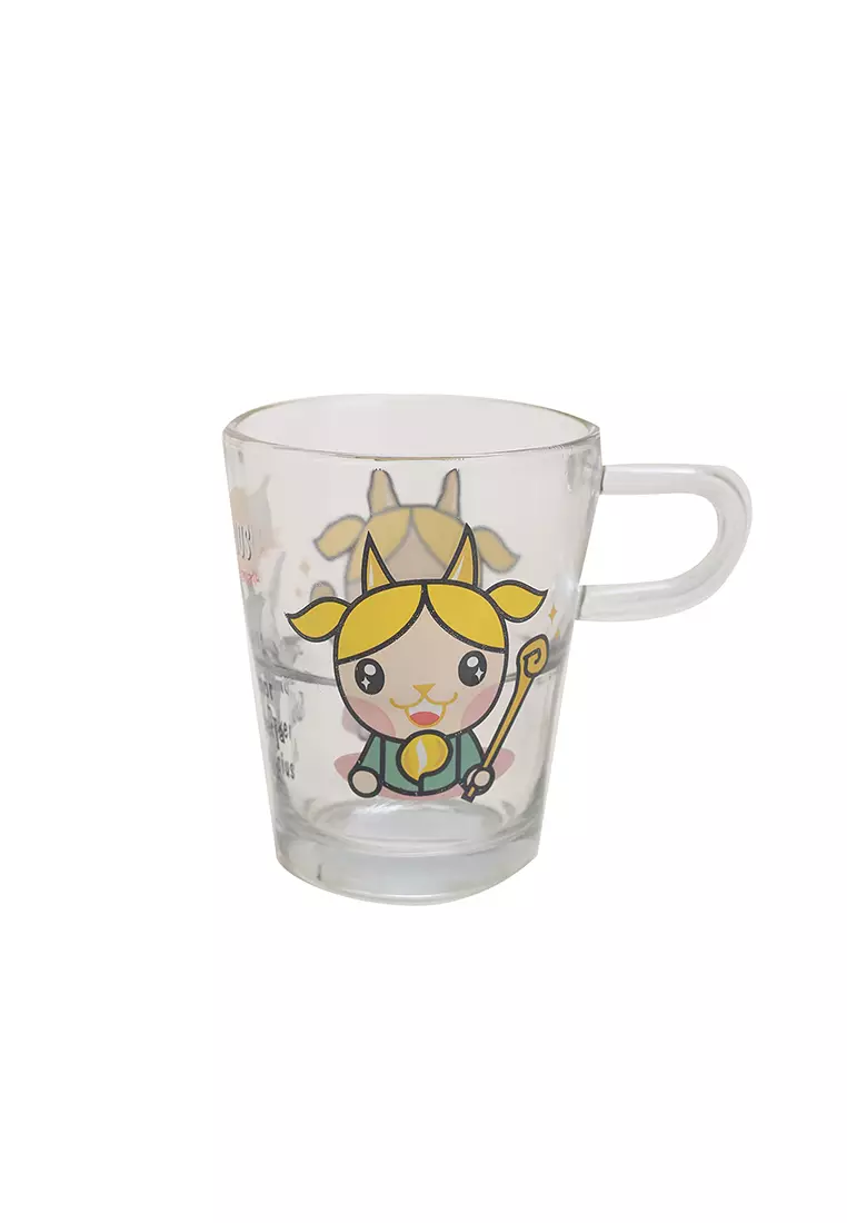 Briliant 1pc Glass Mug S12 Zodiak Sign Style Capricorn