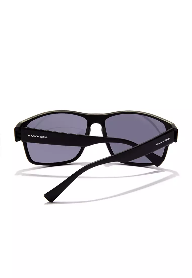 HAWKERS POLARIZED Black Dark FASTER RAW Sunglasses for Men and Women. Official Product Designed in Spain