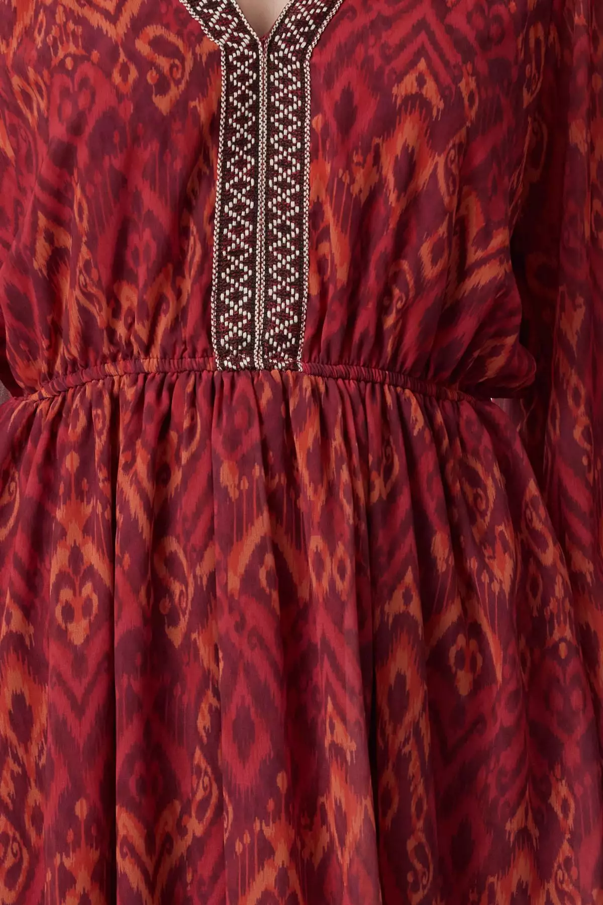 Burgundy Floral Mini Woven Dress TWOAW25EL00182