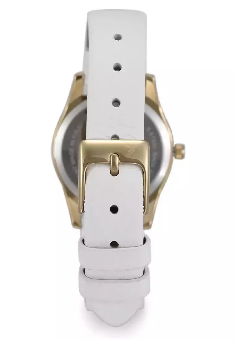 Daniel Klein - Jam Tangan Analog Wanita - Gold - White Leather Strap - DK11945-2