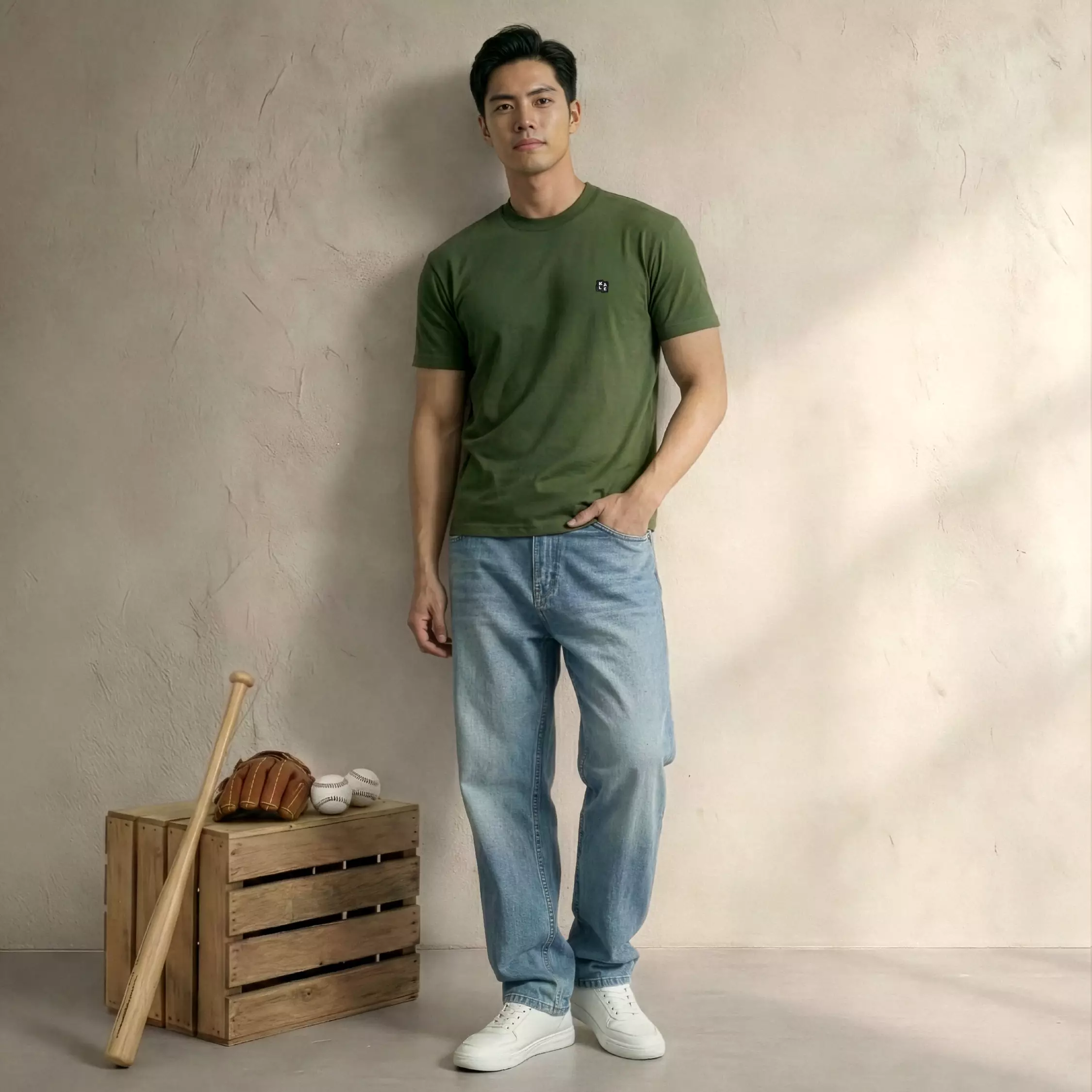 KALE NEO ARMY T-Shirt Fitted Tee Short Sleeve Cotton Cloudy