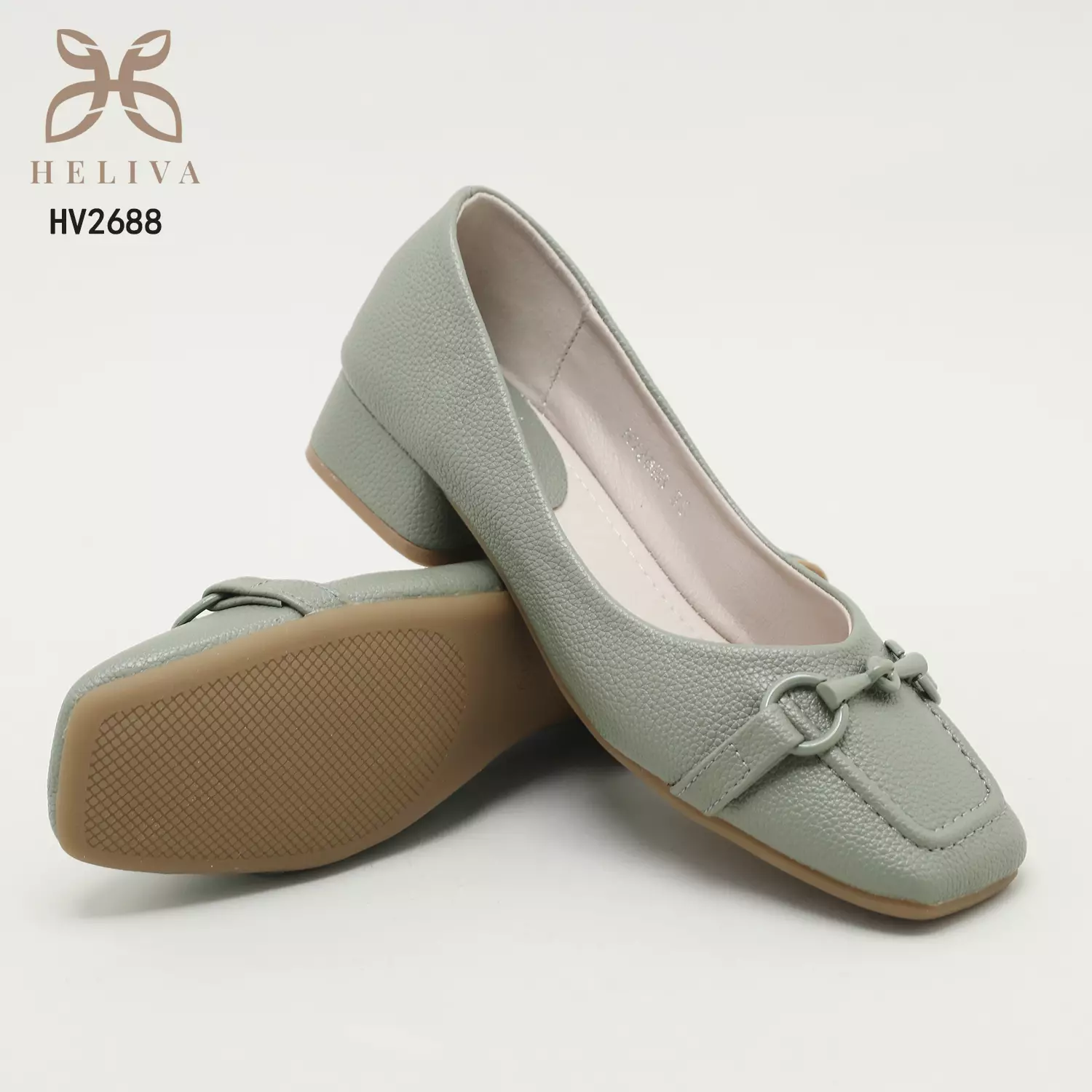 Heliva Zaskia Mid Block Heels Office Ladies Square Toe