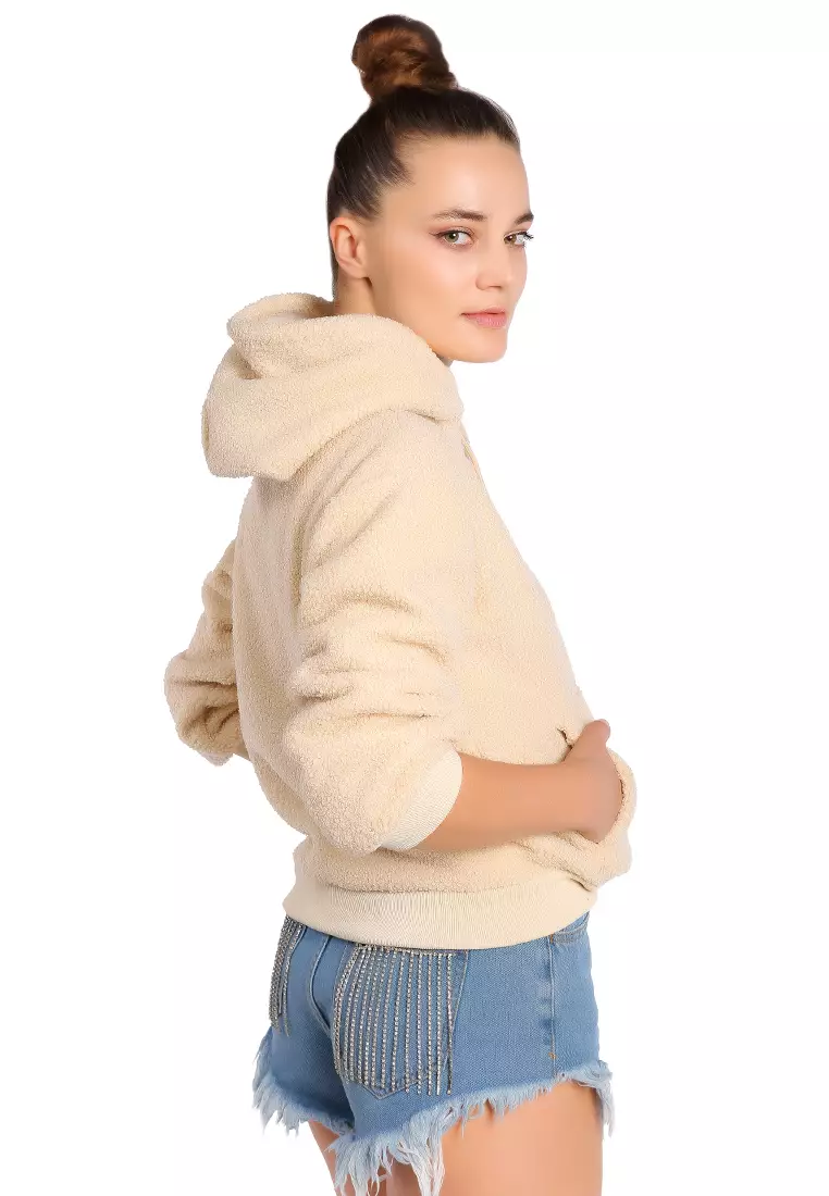 Fleece drawstring hoodie sale