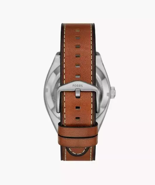 Fossil Everett Automatic Brown Leather Jam Pria - ME3261