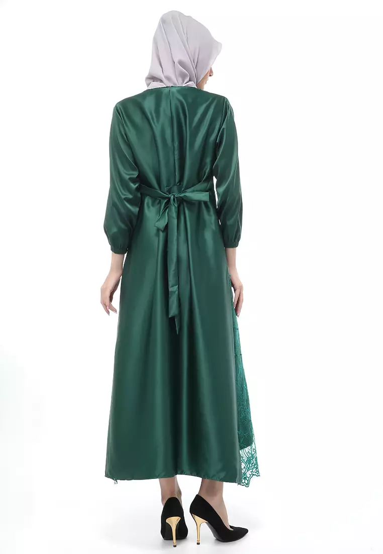 Monita Gamis Brokat Tile Wanita Muslimah Regular Fit - GreenBottle