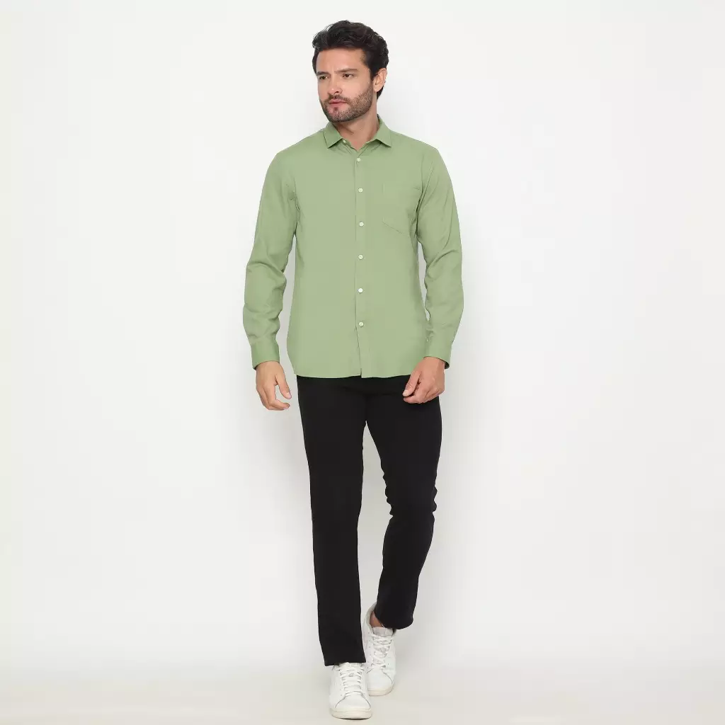 AMK Kemeja Pria Lengan Panjang SHS ANDREW L/S Sage Green