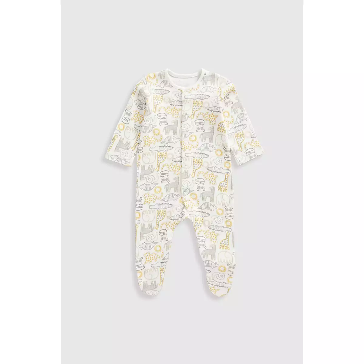 Mothercare Safari Baby Sleepsuits - 3 Pack - Set Pakaian Tidur Bayi Laki-laki (Kuning)