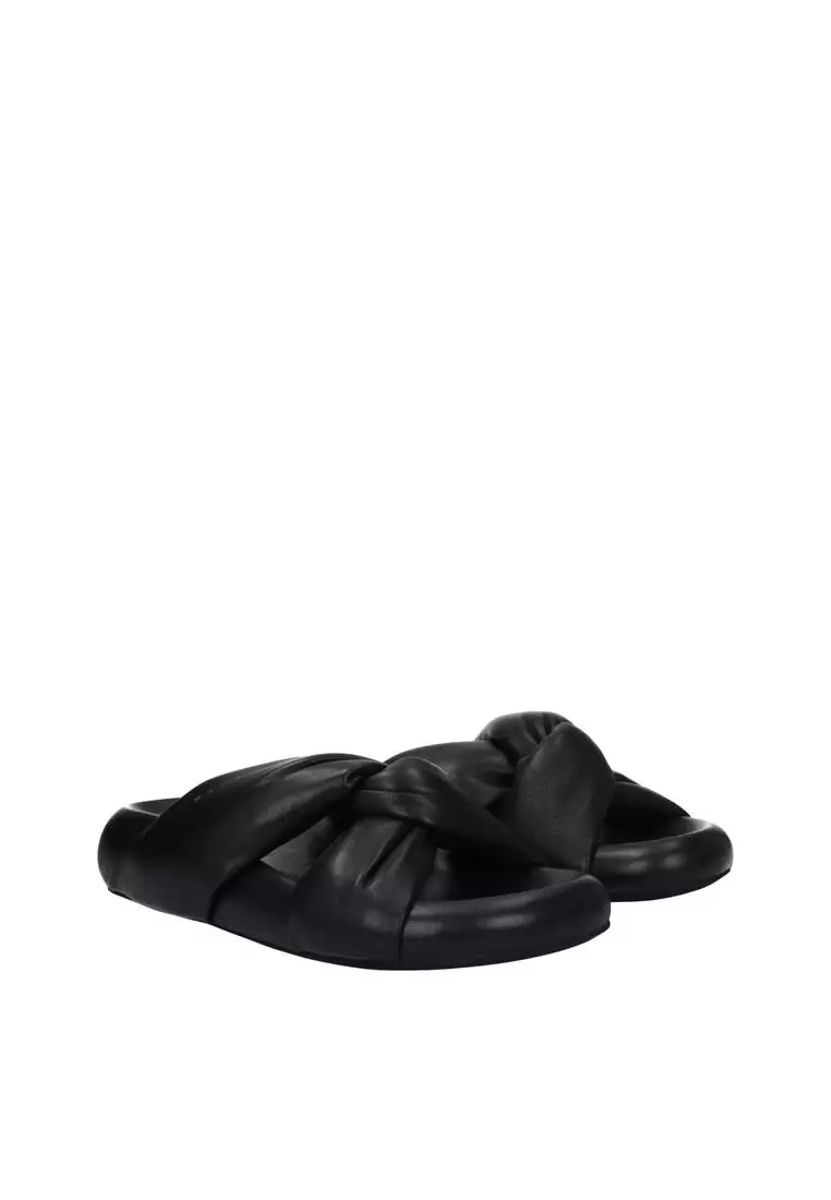 サンダル・ミュール MARNI FW25 Marni Sandals Black (SBMS009704 P362800N99) Marni Sandal – Kick Pleat