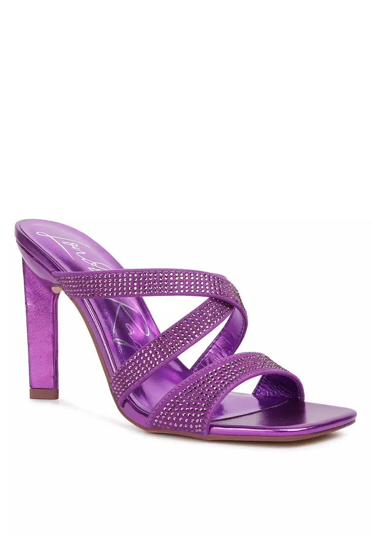 Purple rhinestone sandals new arrivals