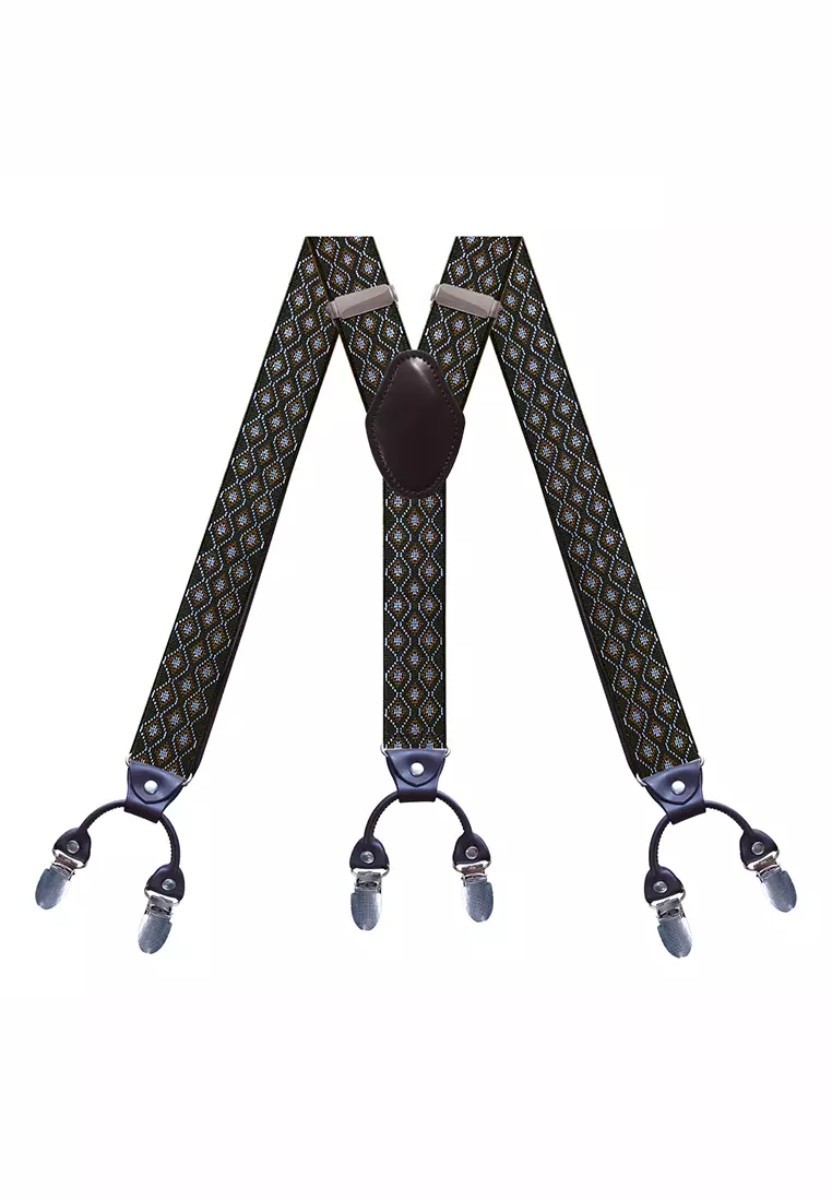 Buy Mooclife Men's Adjustable Elastic 6 Clips Suspenders 2024