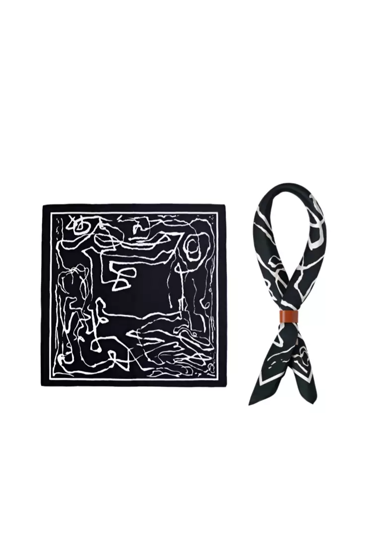 American Neutral Style Outdoor Square Scarf - Versatile Temperament, Retro Silk Scarf Design