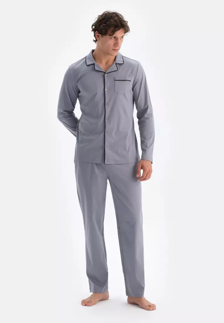 Grey Trousers, Regular Fit, Sleepwear for Men