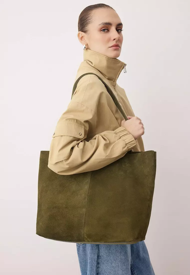 Suede Maxi Tote Bag