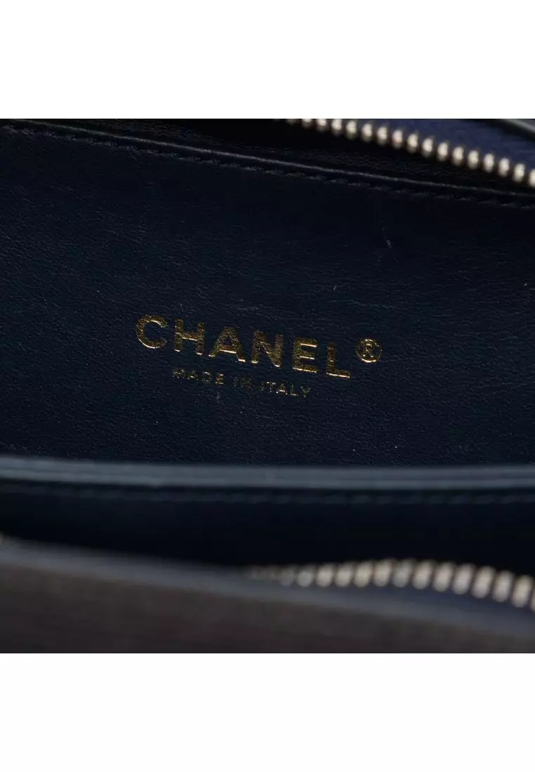 Pre-Loved Chanel Small Jersey Cc Filigree Vanity Case