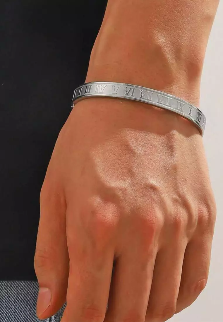 Aksesoris Gelang Pria Roman Bracelet Silver 