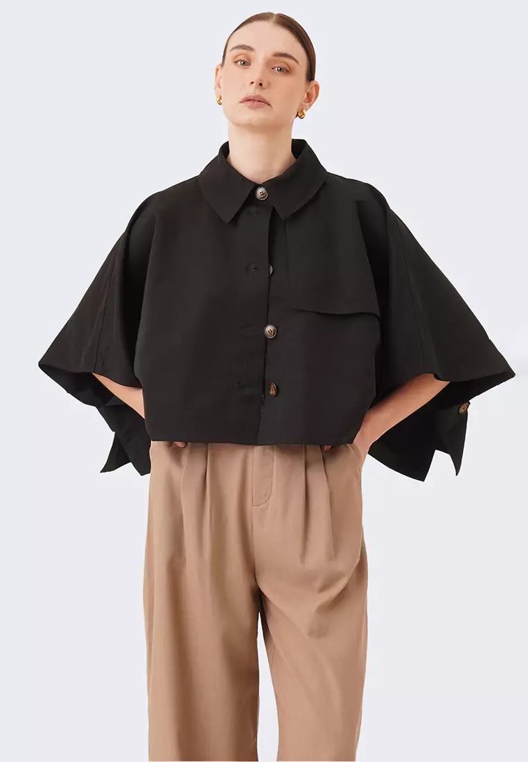 Cropped cape jacket online