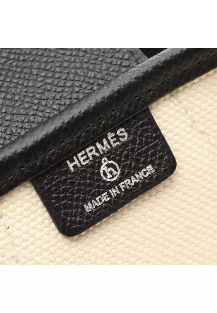 Pre-Loved Hermès Toile And Epsome Monsieur B Cutting Tote