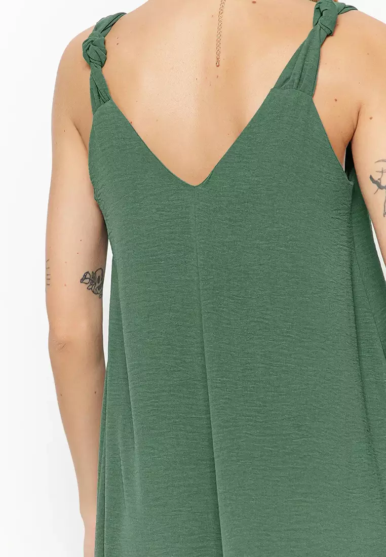 Relaxed Cut Midi Woven Dress