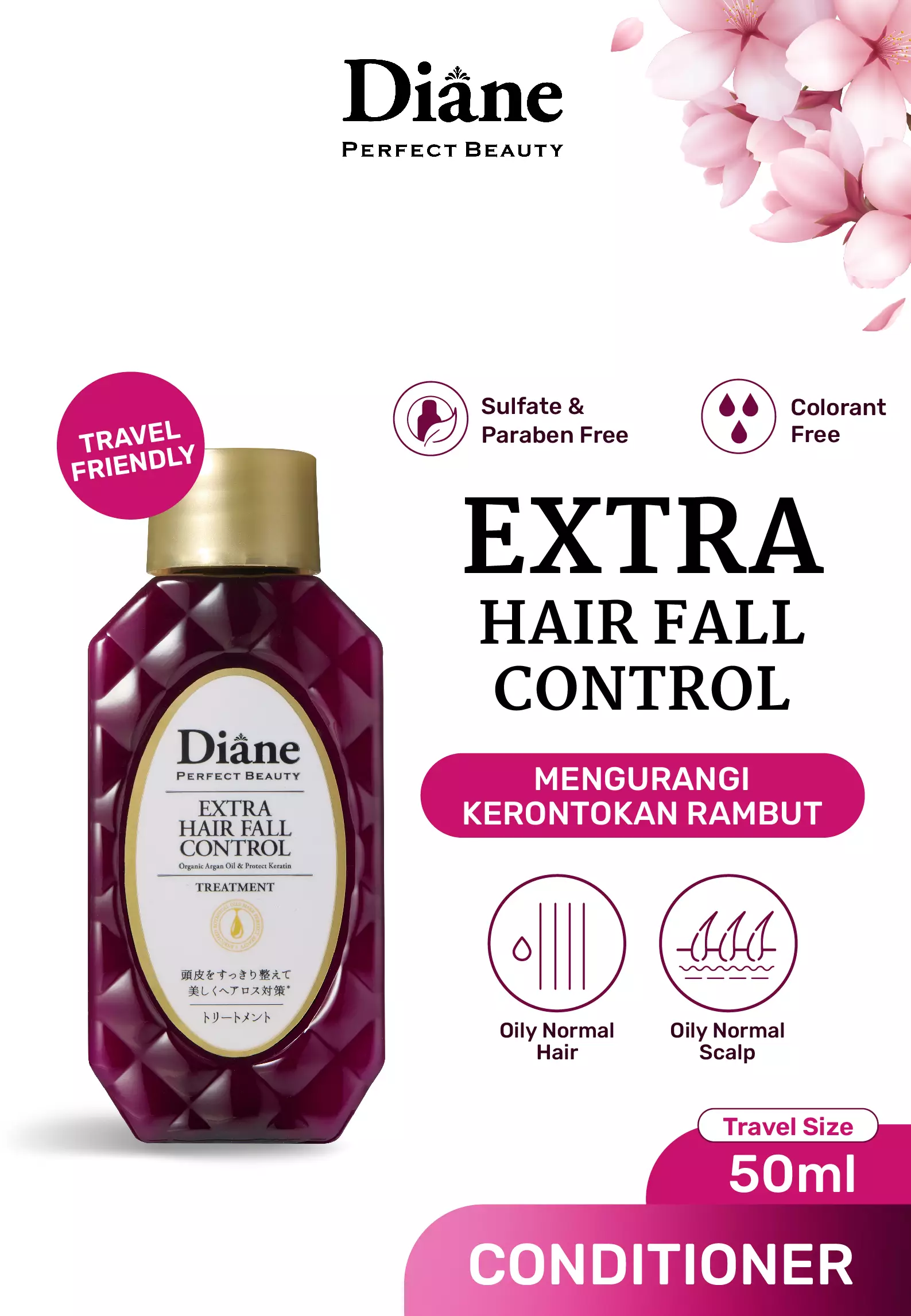 Diane Extra Hair Fall Control Treatment (Conditioner) 50ml (Travel Size) - Made In Japan