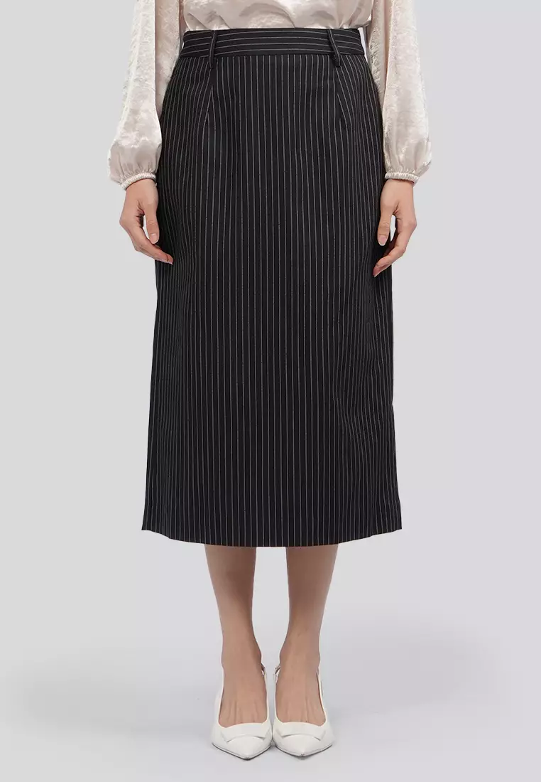 Stripes Midi Pencil Skirt