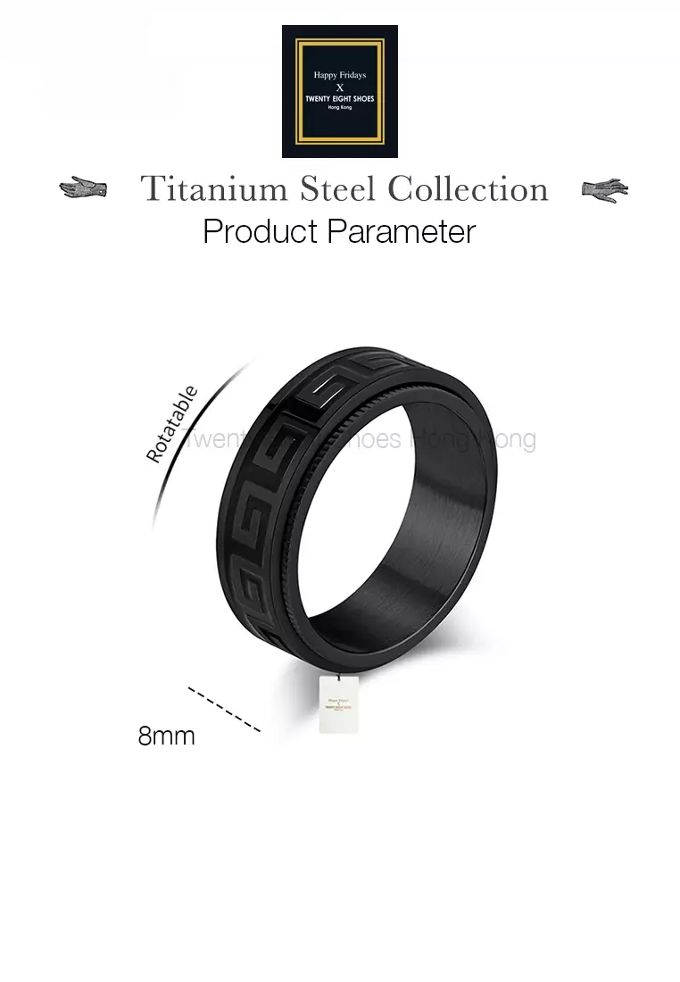 Titanium Steel Rotatable Design Pattern Ring JW QF-JZ964
