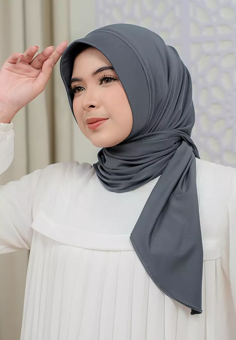 HIJAB INSTAN SOFTPAD AMEENA - DARK GREY