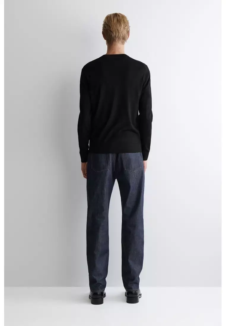 SLIM MERINO WOOL CREW-NECK JUMPER