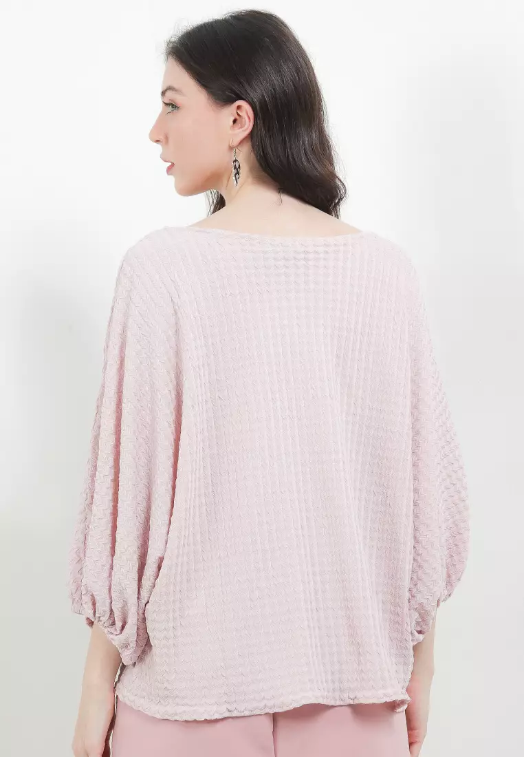 Dolman Sleeve Textured Blouse