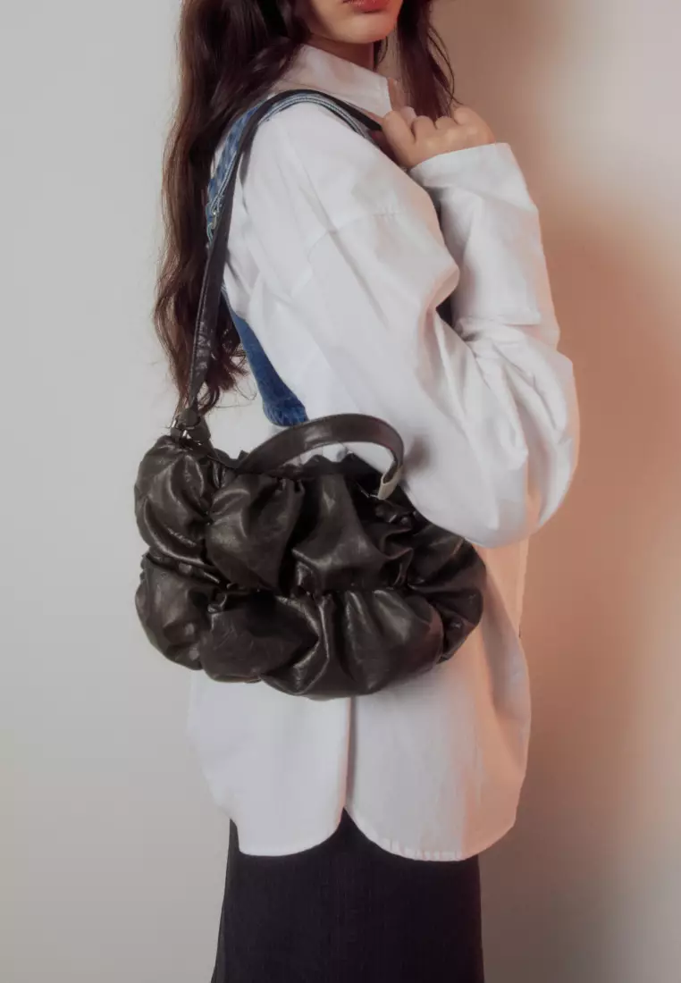POPCORN JAZZ Nylon Crossbody Bag Brown