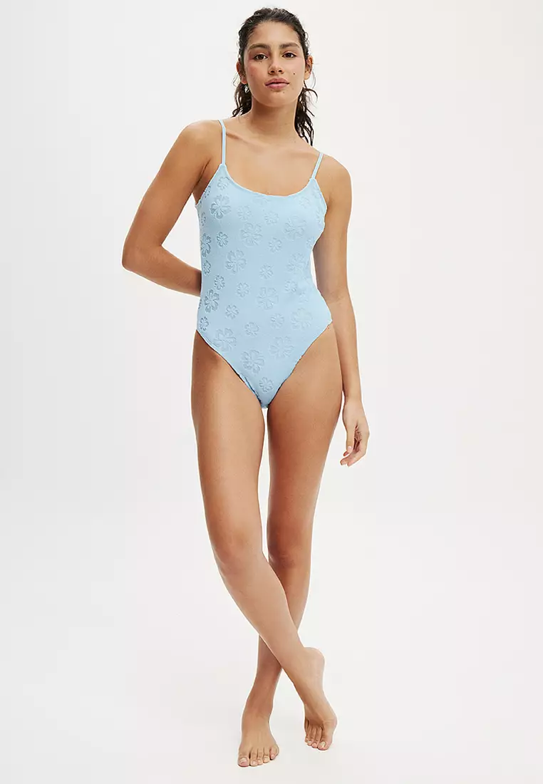 Thin Strap Low Scoop One Piece Cheeky