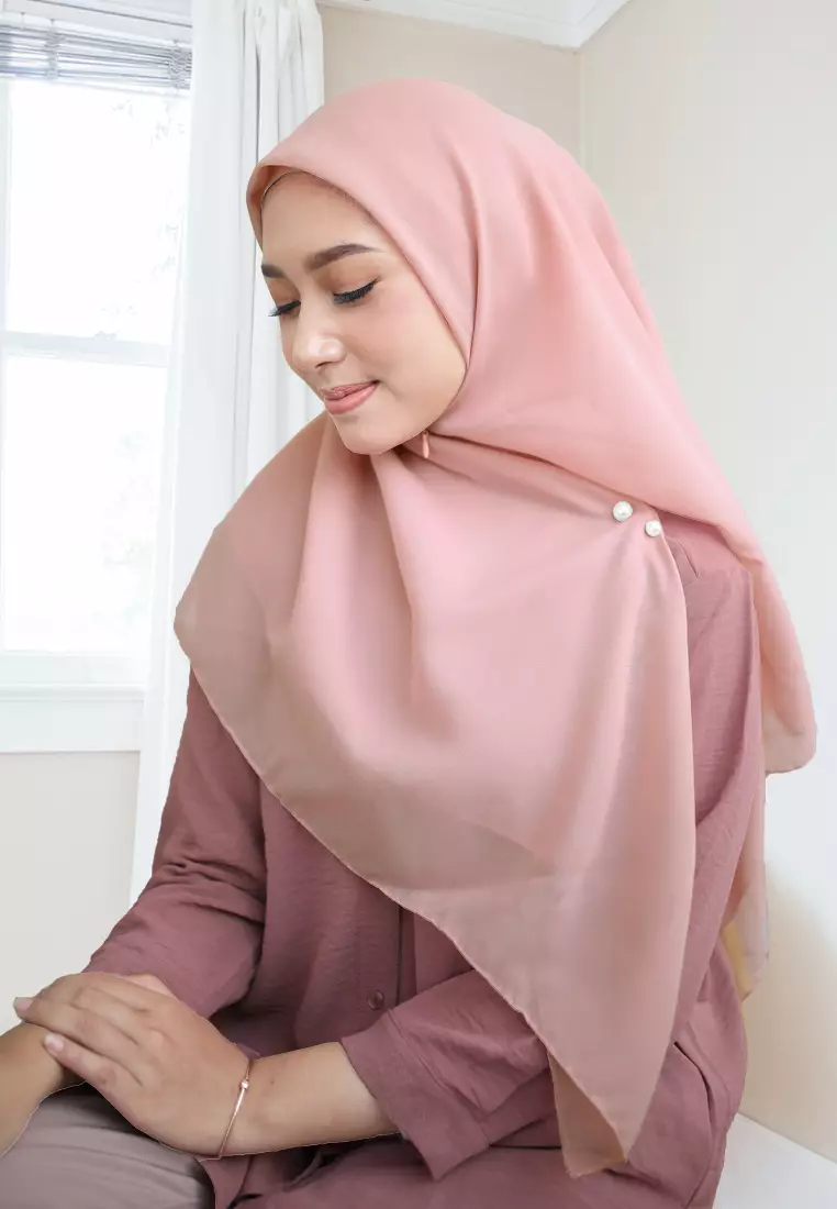 Cotton Bee - Shanara Instan | Hijab Segiempat Resleting - Romance Rose