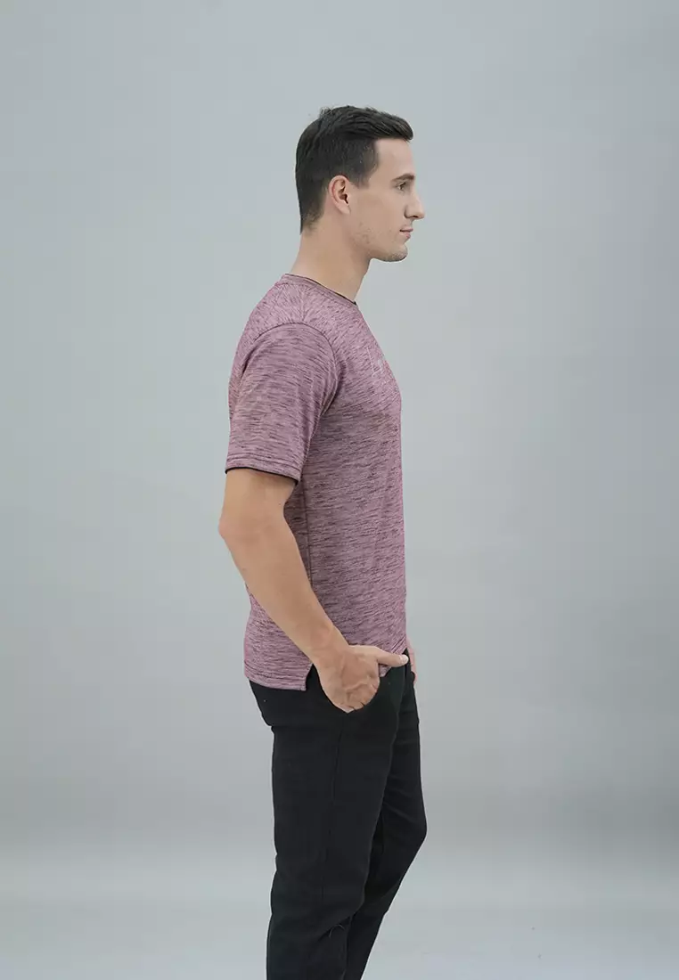 LGS - Kaos Casual Pria - Lengan Pendek - Merah - Polos - Motif Abstrak - CTS.223.S3196.01.C