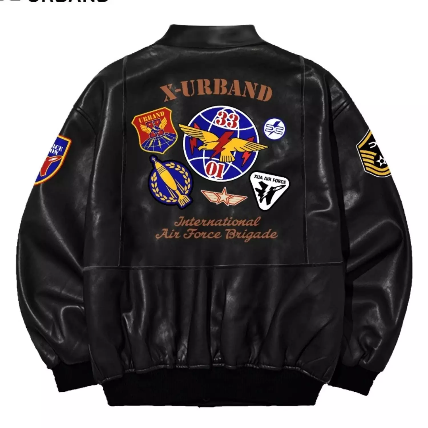 Jaket Bomber Kulit Sintetis