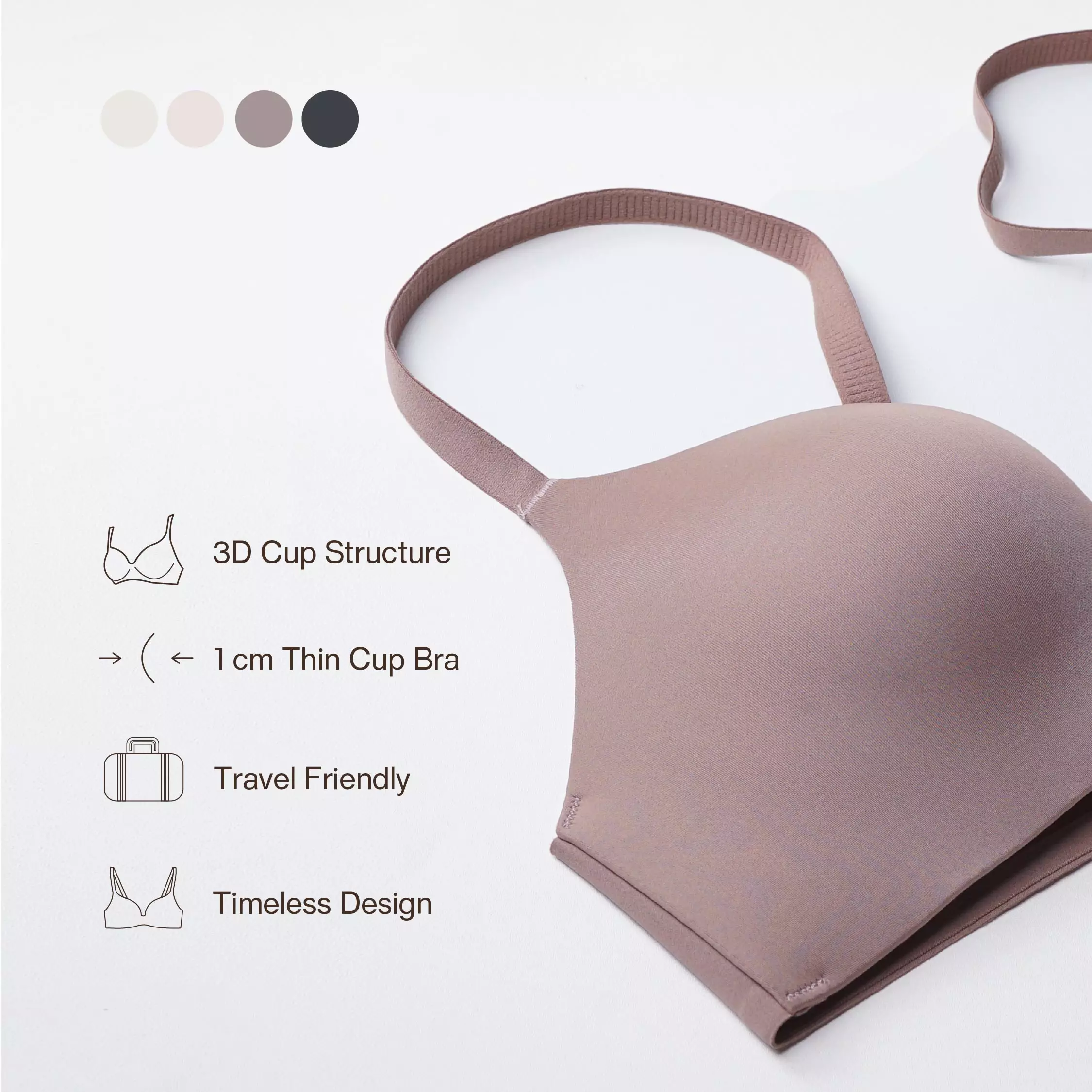 Nathalie 3D Cup Seamless Bra NTB 3526 - Coklat Tua