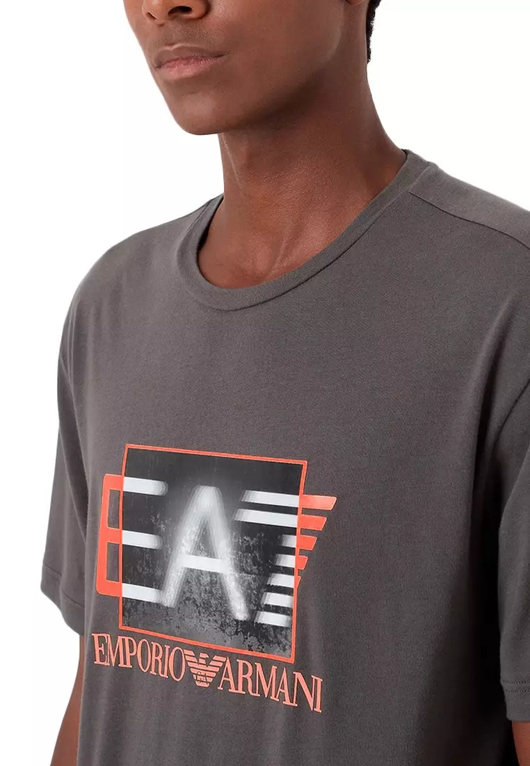 Buy EA7 Ea7 Visibility Stretch Viscose blend T Shirt in Grey 2024