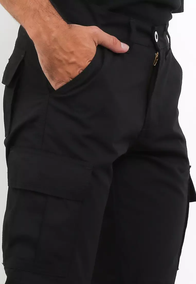 Celana Cargo Ripstop Pants Non Stretch Reguler - Black