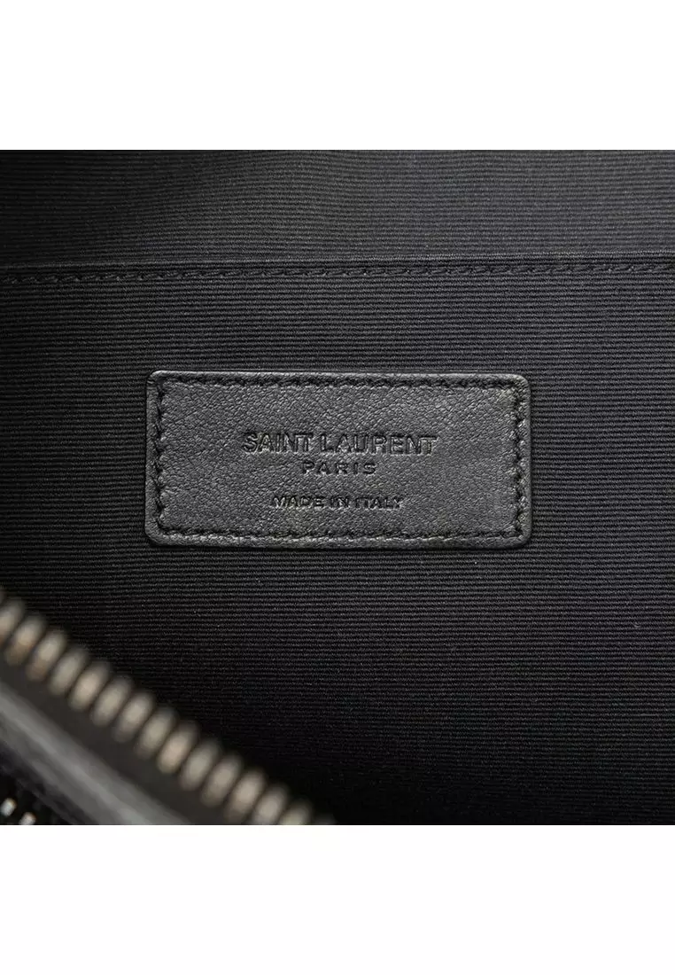 Pre-Loved Saint Laurent Croc Embossed Leather Clutch