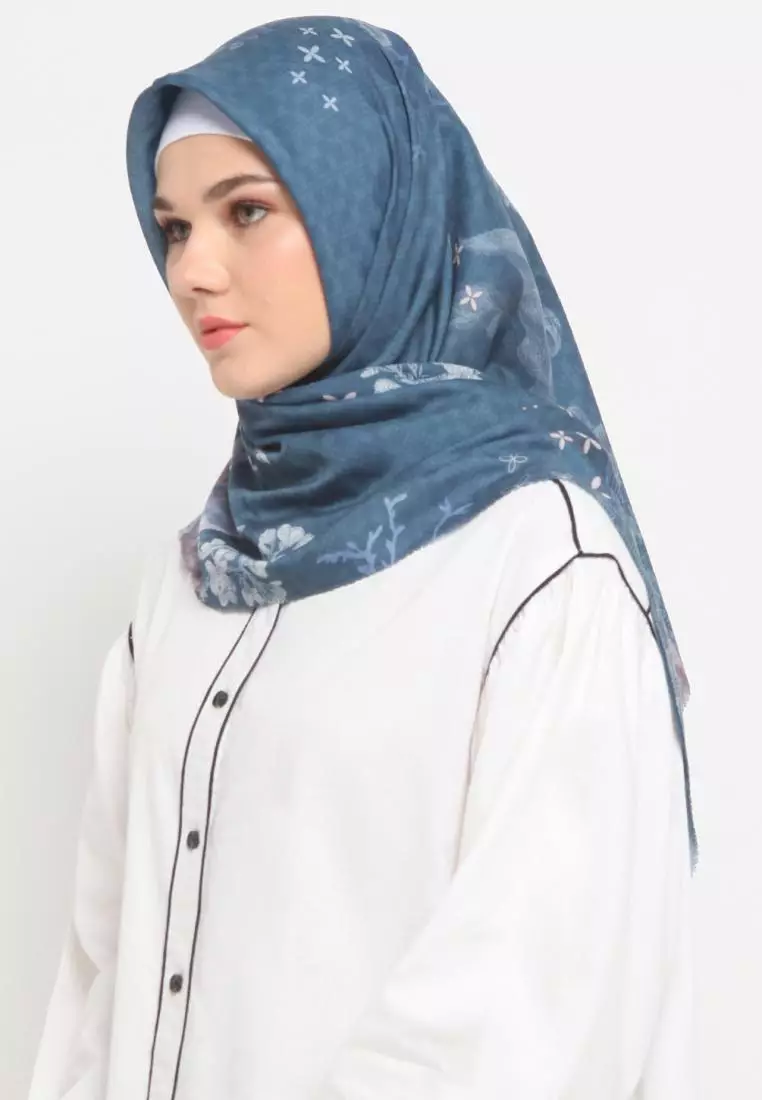Premium Scarf Dandelion Denim Blue