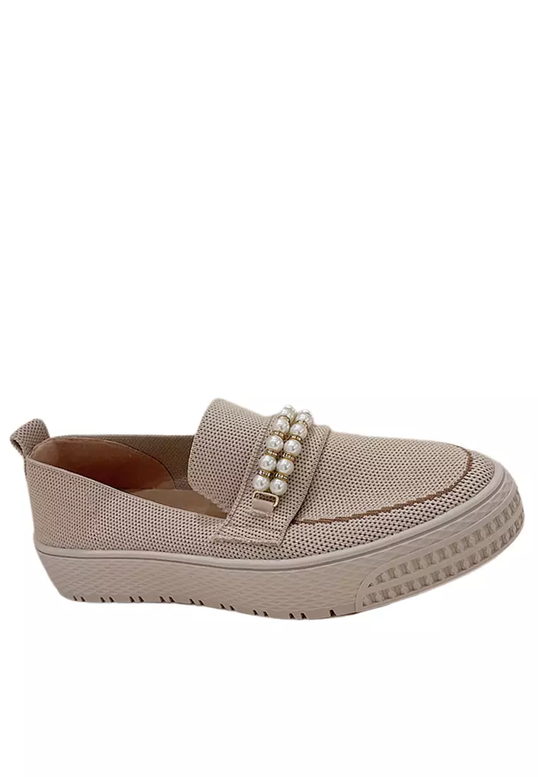 Discount on Twenty Eight Shoes  shoes - SKU: Pearl Chain Flyknit Loafers & Boat Shoes QC6530-2