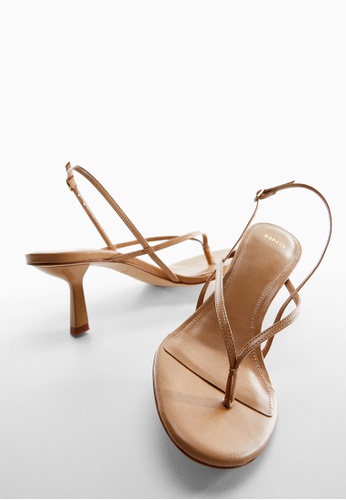 Mango Straps Heel Leather Sandals | ZALORA Malaysia